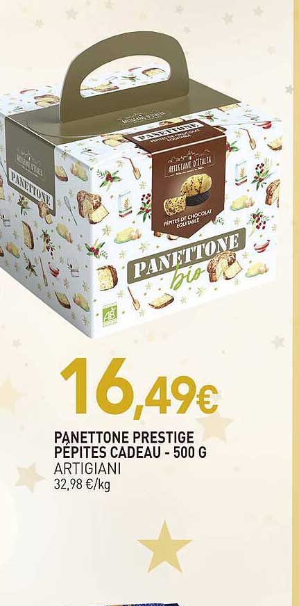 PANETTONE PRESTIGE PÉPITES CADEAU - 500 G ARTIGIANI