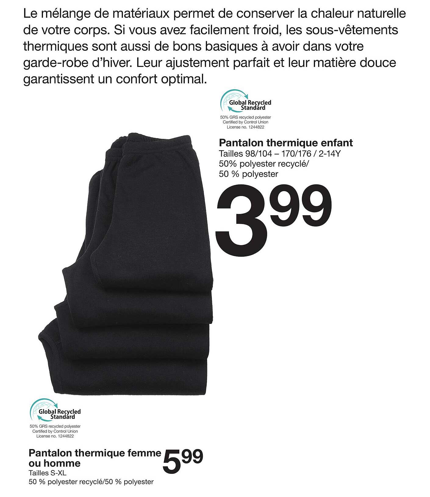 Pantalon thermique enfant