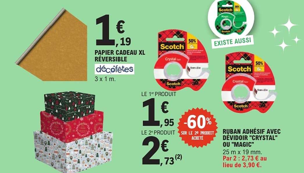 PAPIER CADEAU XL RÉVERSIBLE décofêtes 3 x 1 m.