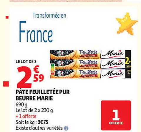 PÂTE FEUILLETÉE PUR BEURRE MARIE