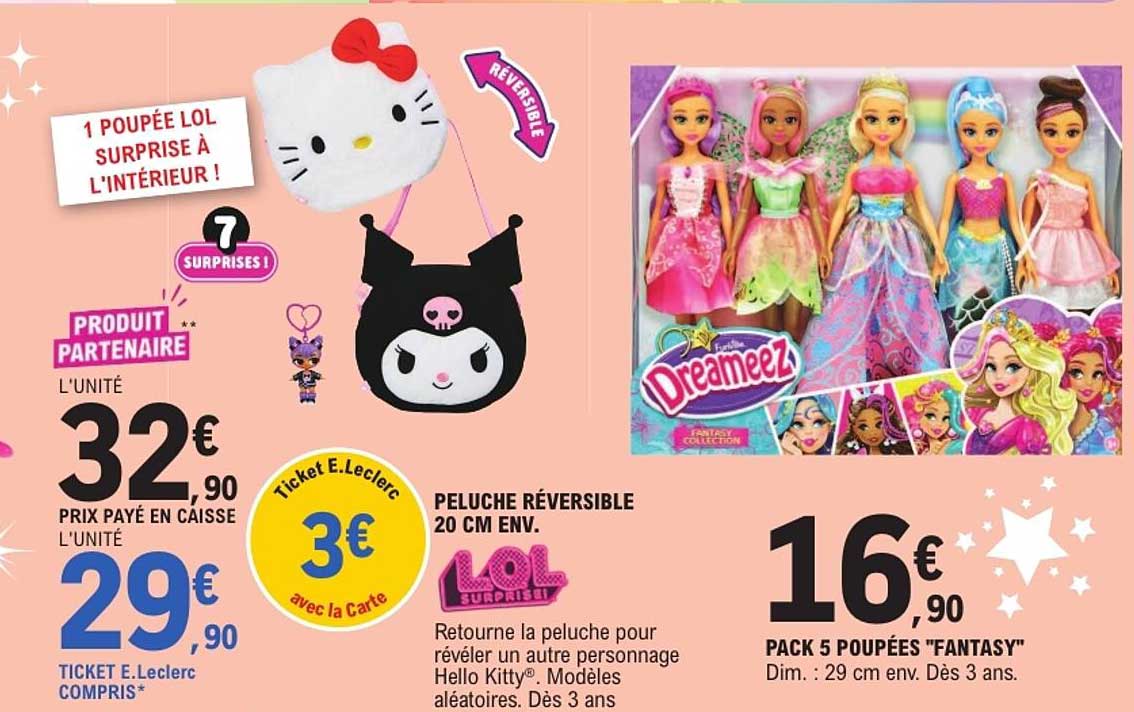 PELUCHE RÉVERSIBLE 20 CM ENV. LOL SURPRISE