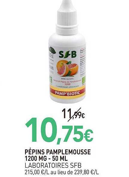 PÉPINS PAMPLEMOUSSE 1200 MG - 50 ML LABORATOIRES SFB