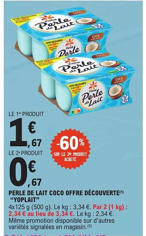 PERLE DE LAIT COCO OFFRE DÉCOUVERTE(1) “YOPLAIT”
