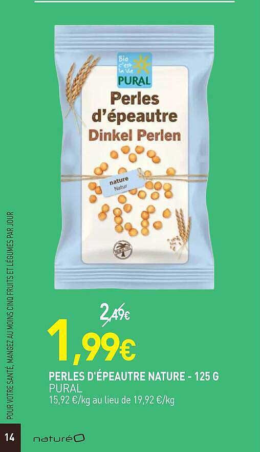 PERLES D'EPEAUTRE NATURE - 125 G PURAL
