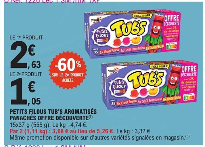 PETITS FILOUS TUB'S AROMATISÉS PANACHÉS OFFRE DÉCOUVERTE