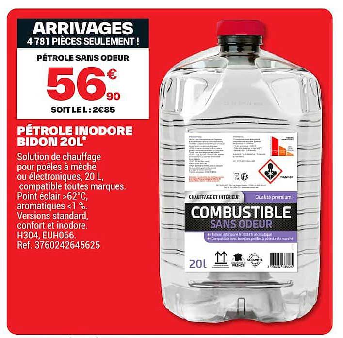 PÉTROLE INODORE BIDON 20L*