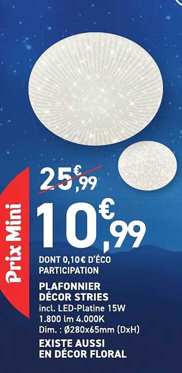 PLAFONNIER DÉCOR STRIES