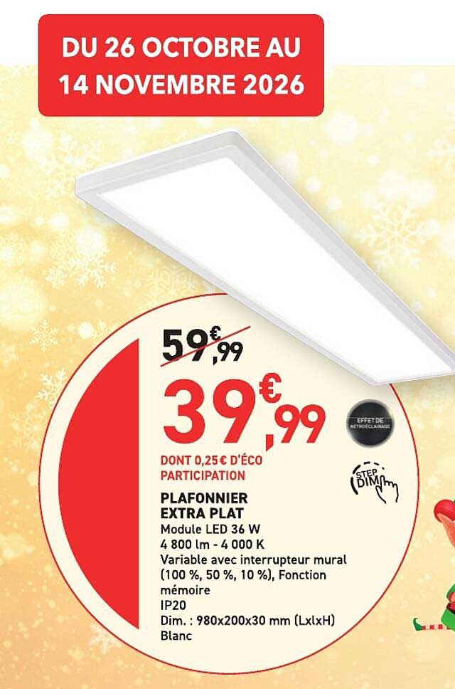 PLAFONNIER EXTRA PLAT