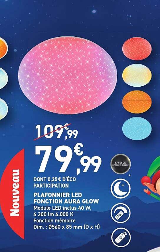 PLAFONNIER LED FONCTION AURA GLOW