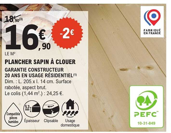 PLANCHER SAPIN À CLOUER