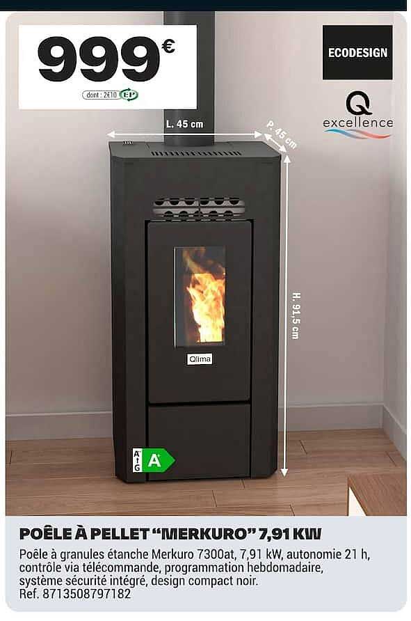 POÊLE À PELLET “MERKURO” 7,91 KW
