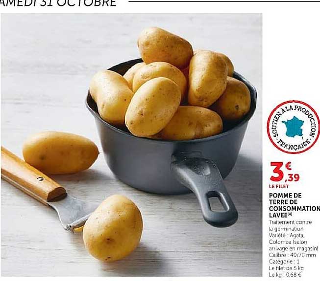 POMME DE TERRE DE CONSOMMATION LAVEE