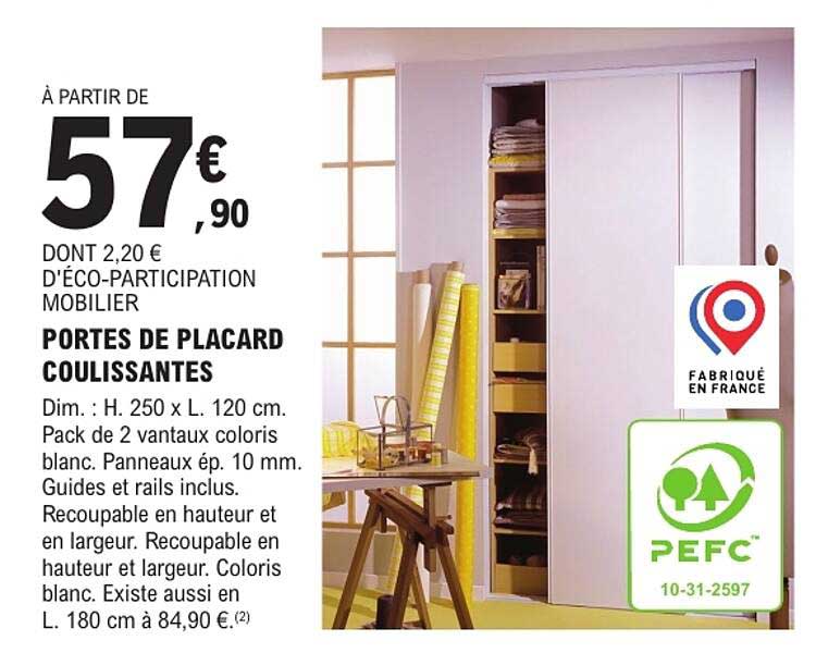 PORTES DE PLACARD COULISSANTES