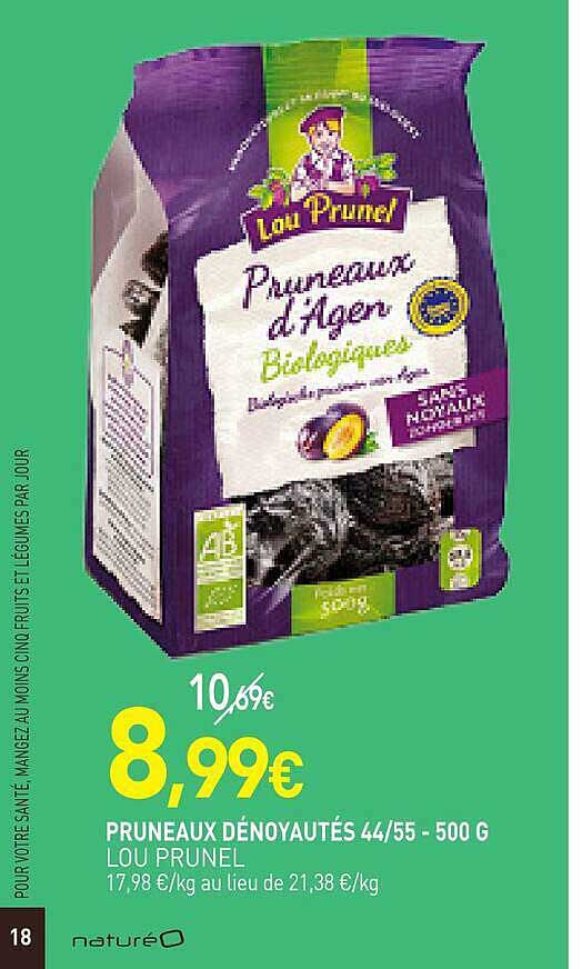 PRUNEAUX DÉNOYAUTÉS 44/55 - 500 G LOU PRUNEL