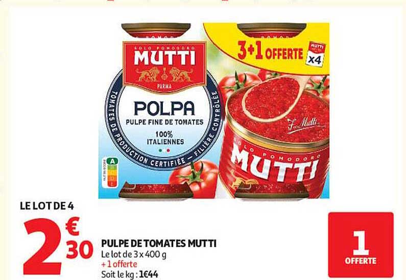 PULPE DE TOMATES MUTTI