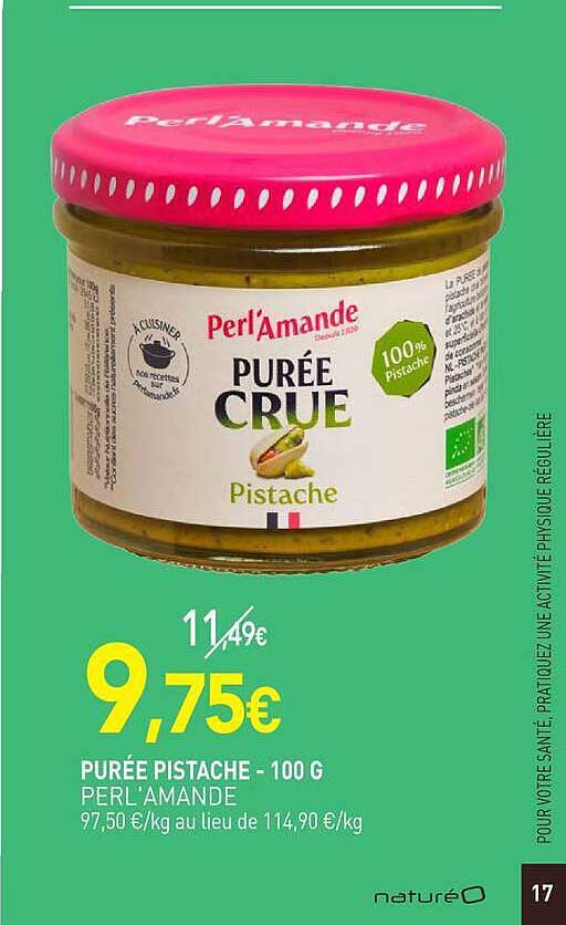 PURÉE PISTACHE - 100 G PERL'AMANDE