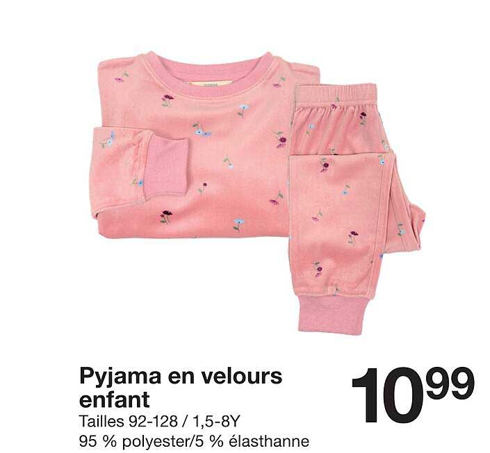 Pyjama en velours enfant