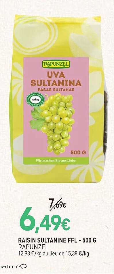 RAISIN SULTANINE FFL - 500 G RAPUNZEL
