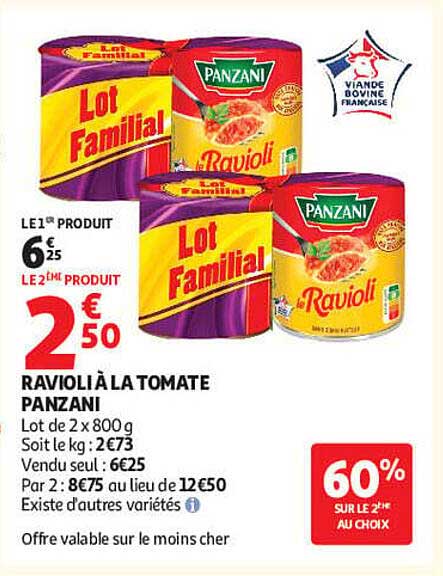 RAVIOLI À LA TOMATE PANZANI