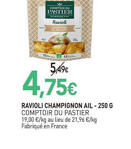 RAVIOLI CHAMPIGNON AIL - 250 G COMPTOIR DU PASTIER