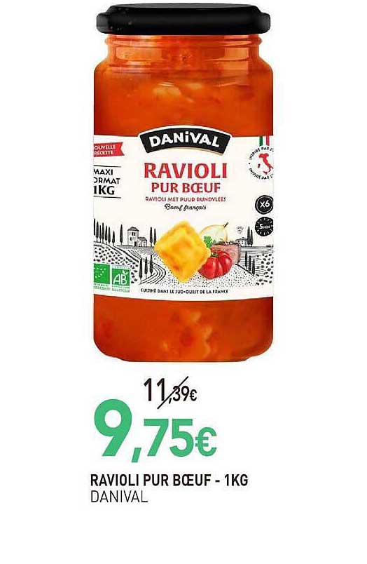 RAVIOLI PUR BŒUF - 1KG DANIVAL