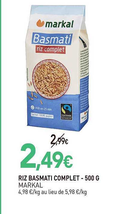 RIZ BASMATI COMPLET - 500 G MARKAL