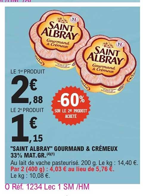 "SAINT ALBRAY" GOURMAND & CRÉMEUX 33% MAT.GR.