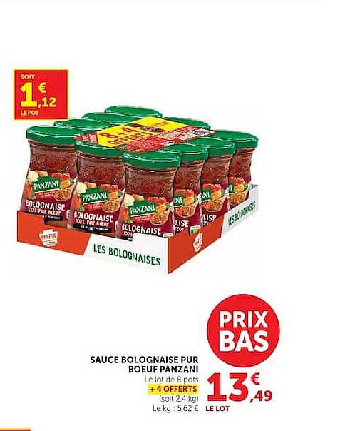 SAUCE BOLOGNAISE PUR BOEUF PANZANI
