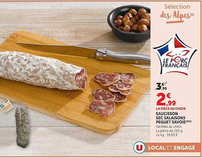 Saucisson sec salaisons Pégue t Savoie