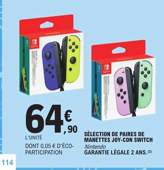 SÉLECTION DE PAIRES DE MANETTES JOY-CON SWITCH Nintendo GARANTIE LÉGALE 2 ANS.(2)
