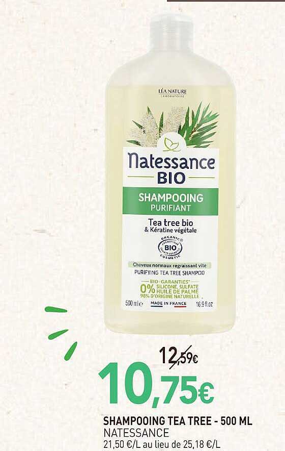 SHAMPOOING TEA TREE - 500 ML NATESSANCE