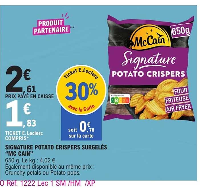 SIGNATURE POTATO CRISPERS SURGELÉS “MC CAIN”