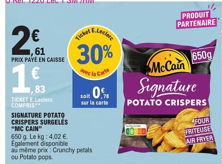 SIGNATURE POTATO CRISPERS SURGELÉS “MC CAIN”