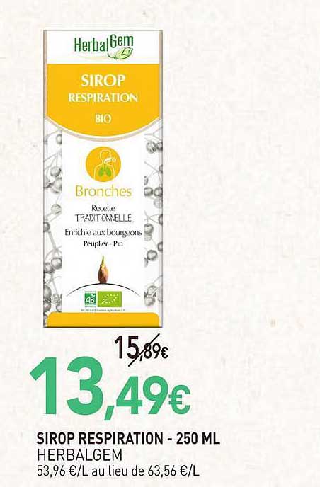 SIROP RESPIRATION - 250 ML HERBALGEM