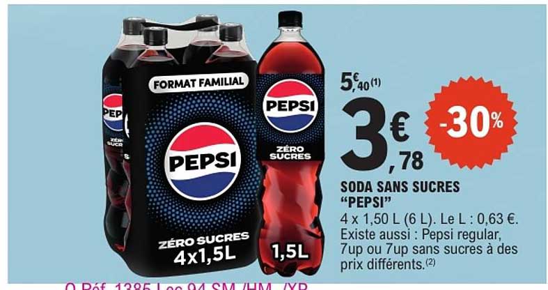 SODA SANS SUCRES “PEPSI”
