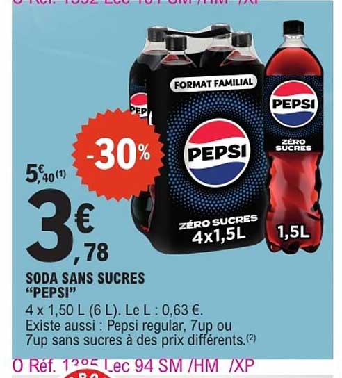 SODA SANS SUCRES "PEPSI"