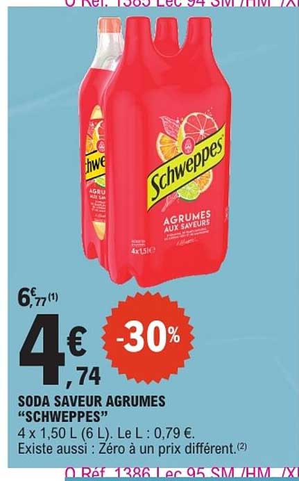 SODA SAVEUR AGRUMES “SCHWEPPES”