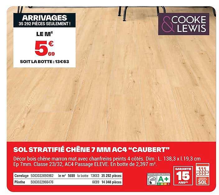 SOL STRATIFIÉ CHÊNE 7 MM AC4 “CAUBERT”
