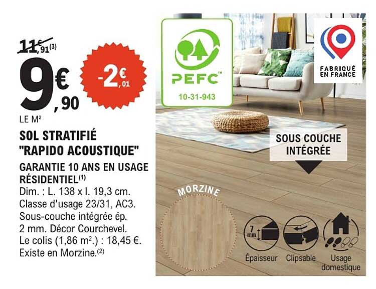 SOL STRATIFIÉ "RAPIDO ACOUSTIQUE"