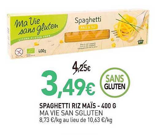 SPAGHETTI RIZ MAÏS - 400 G MA VIE SAN SGLUTEN