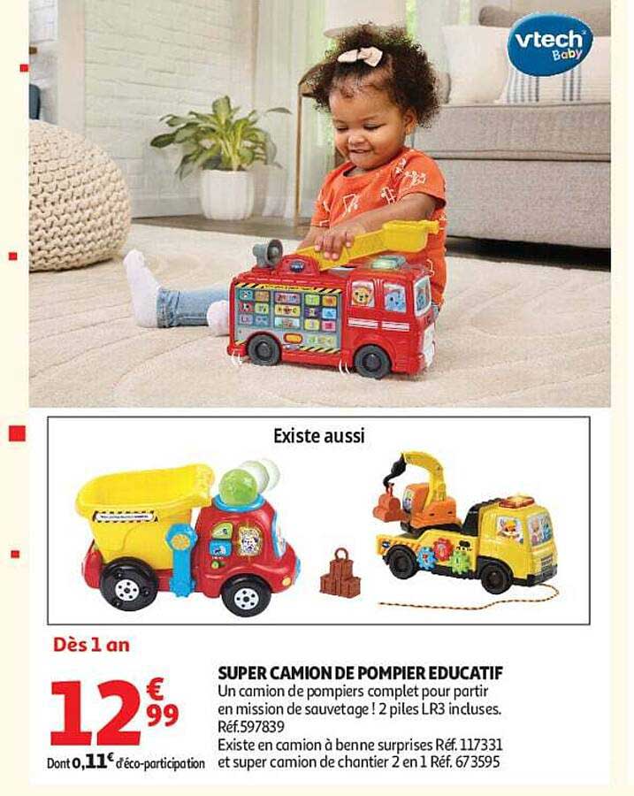 SUPER CAMION DE POMPIER EDUCATIF