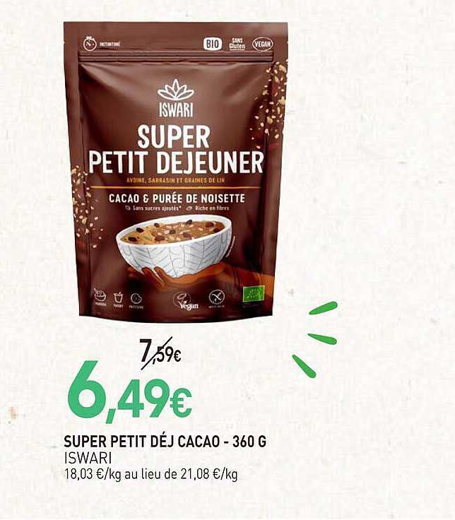 SUPER PETIT DÉJ CACAO - 360 G ISWARI