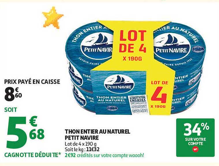 THON ENTIER AU NATUREL PETIT NAVIRE