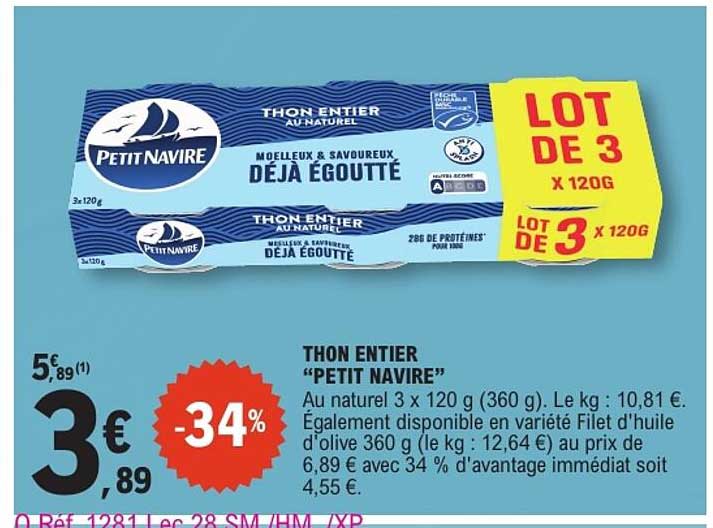 THON ENTIER “PETIT NAVIRE”
