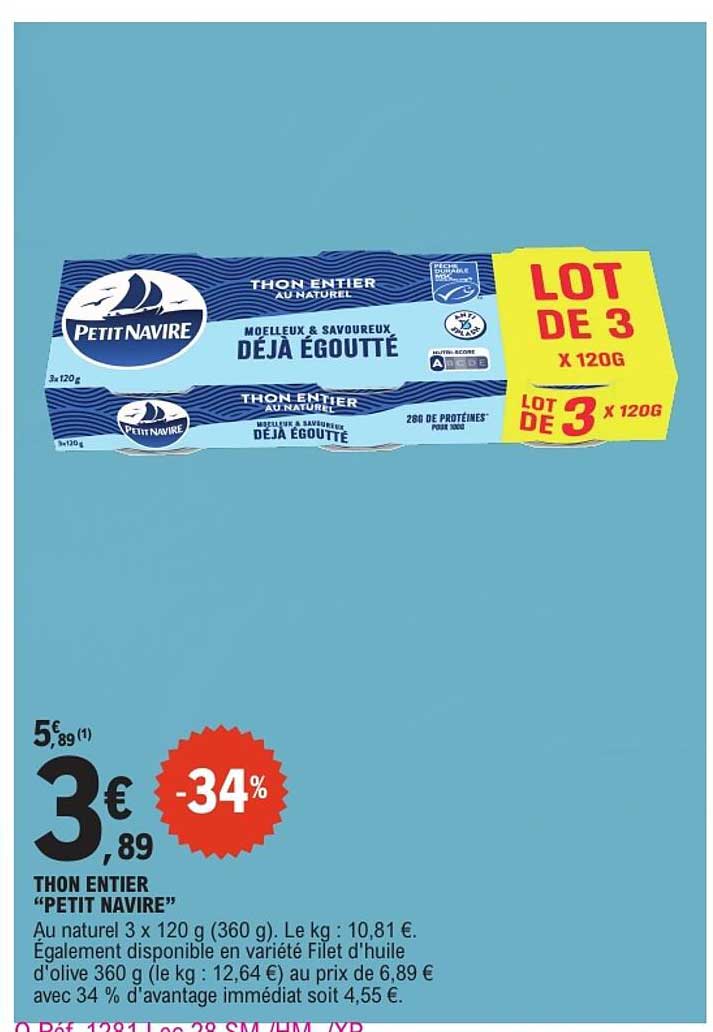 THON ENTIER “PETIT NAVIRE”