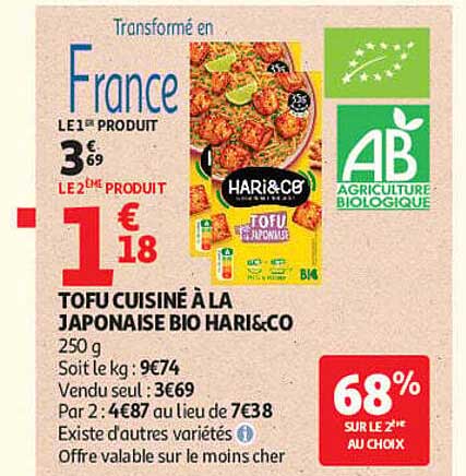 TOFU CUISINÉ À LA JAPONAISE BIO HARI&CO