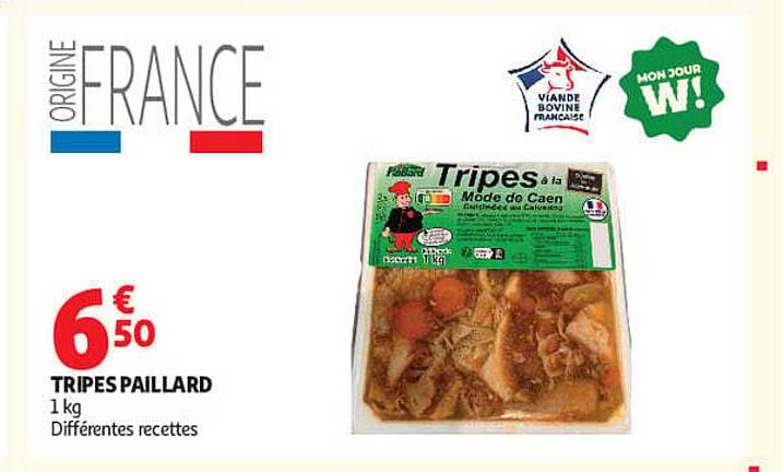 TRIPES PAILLARD 1 kg Différentes recettes