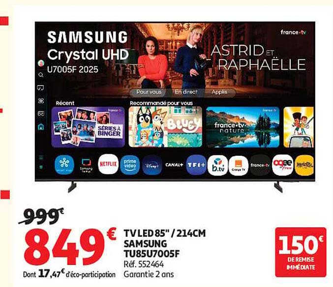 TV LED 85'' / 214CM SAMSUNG TU85U7005F