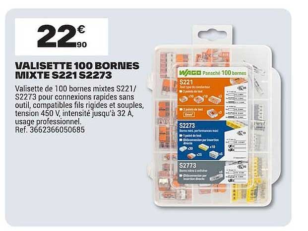 VALISETTE 100 BORNES MIXTE S221 S2273