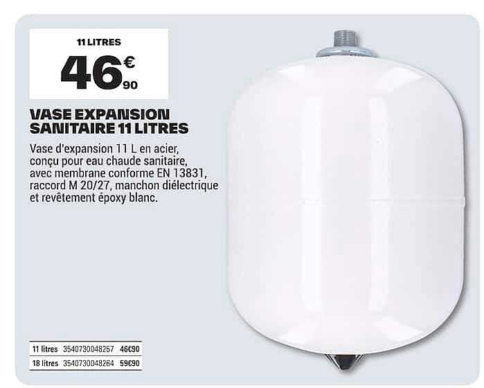 VASE EXPANSION SANITAIRE 11 LITRES